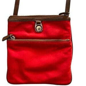 Michael/Michael Kors Kempton Nylon Small Crossbody Bag in Coral Reef (Red/Brown)